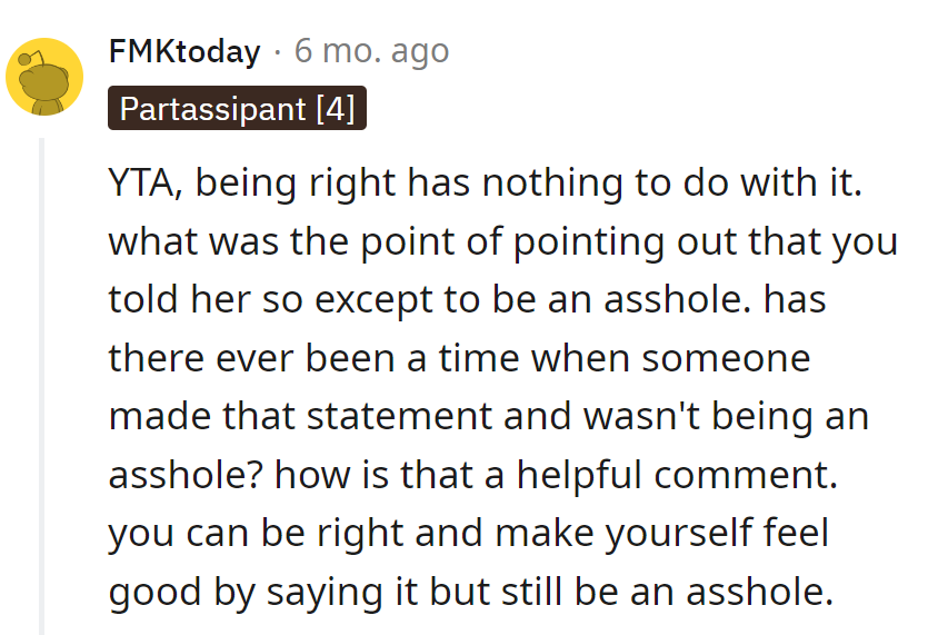 Being right is cool, but announcing it with an 