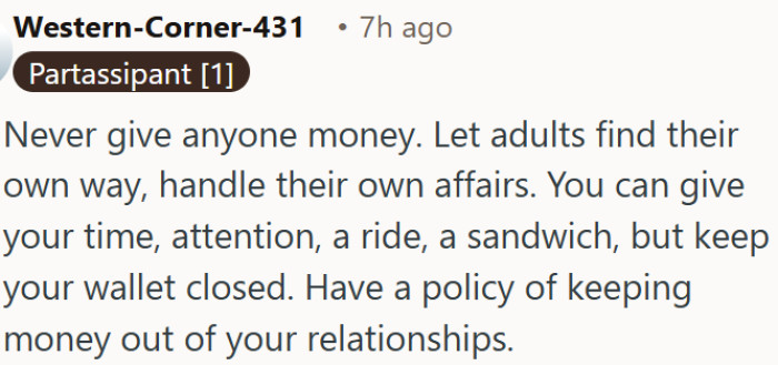 Keeping money out of relationships is the one rule worth sticking to