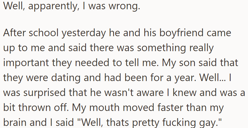 OP was surprised his son didn't know that he already knew and made a joke when his son told him: