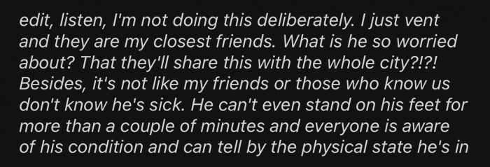 OP modified the post to include an edit containing more info about the situation.