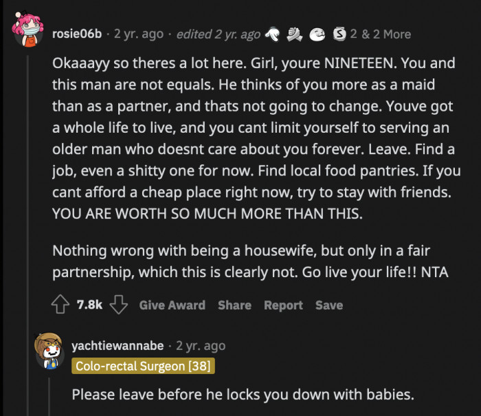 OP has to realize that there is no good relationship to come back to and actually leave this man before he saddles her with a pregnancy