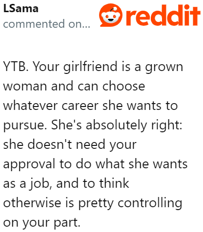 His girlfriend is already an adult who can make choices on her own. The OP shouldn't meddle.