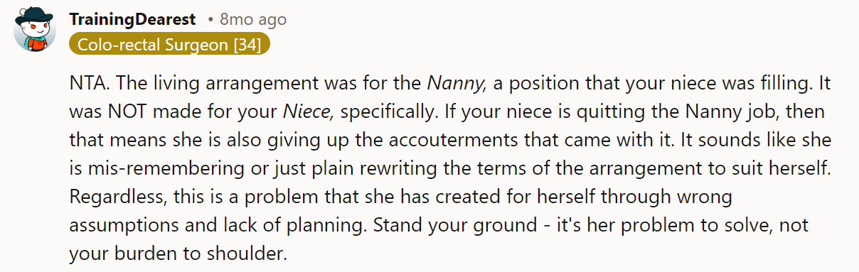 NTA. I doubt you will find a nanny willing to work those hours and then drive home late at night. Start interviewing and make it clear to your niece she has to be gone by the time the new nanny starts. She is a big girl; she can live in halls with the other students.