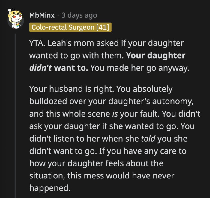 The fact that she blamed Melody for the fallout will endear her daughter to her for sure.