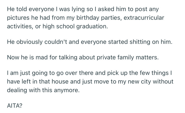 OP put their dad in the spotlight in front of the whole family; now their dad is mad and embarrassed