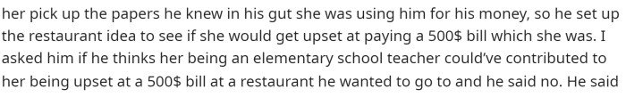She explains all the things that her brother did to test his girlfriend, which just made things that much worse.