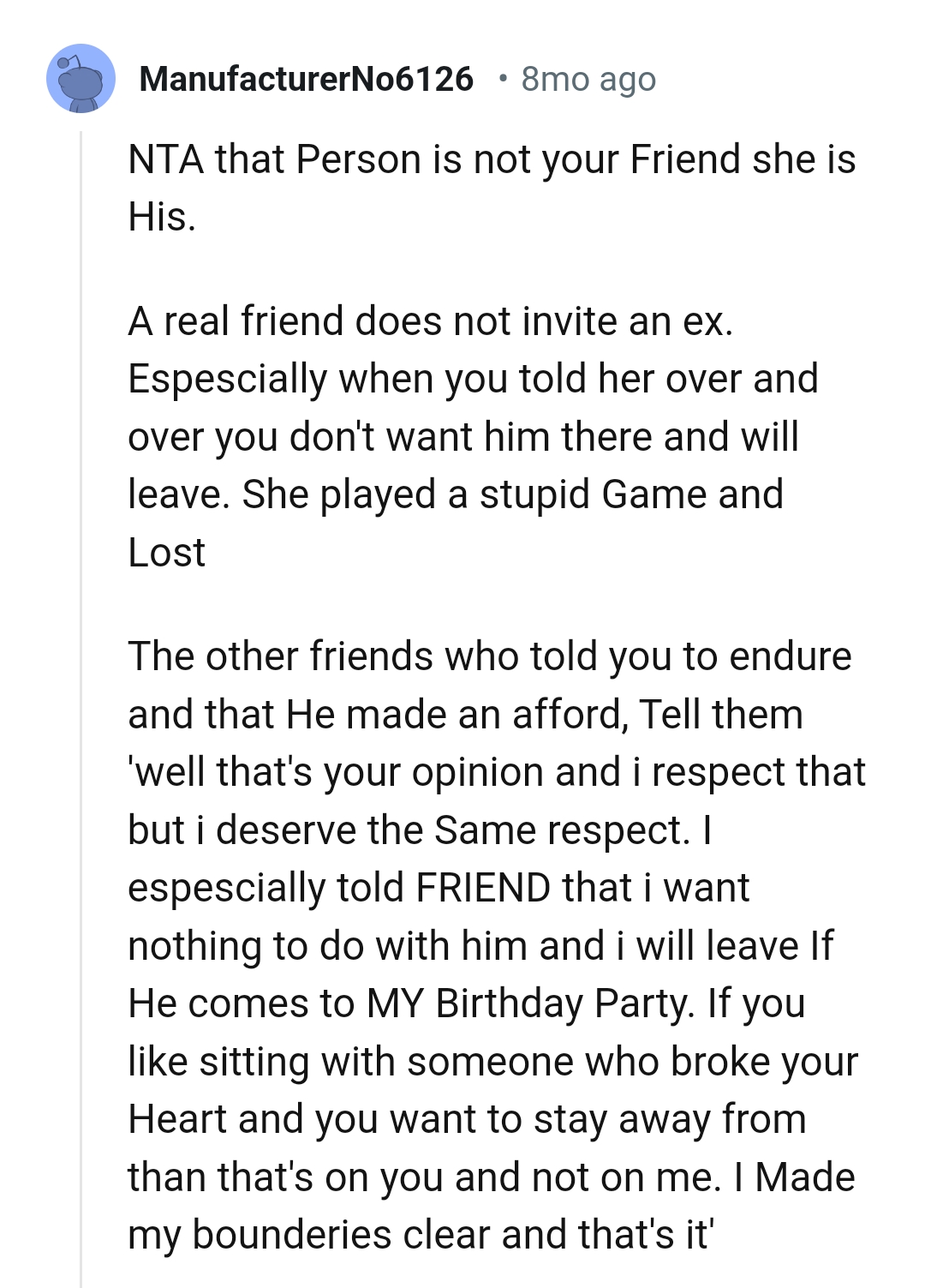 A Real Friend Would Not Do That