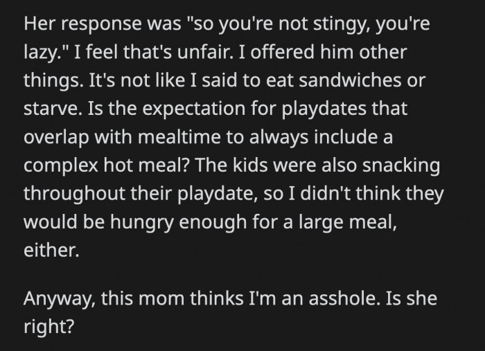 The kid’s mom judged her to be lazy