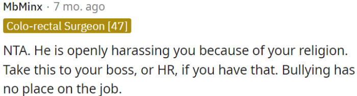 OP needs to report religious harassment.