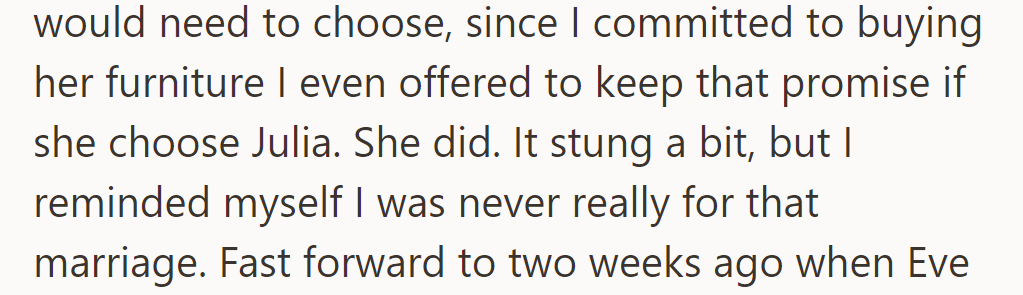 She wasn't okay with it and asked her friend to choose. Her friend picked Julia.