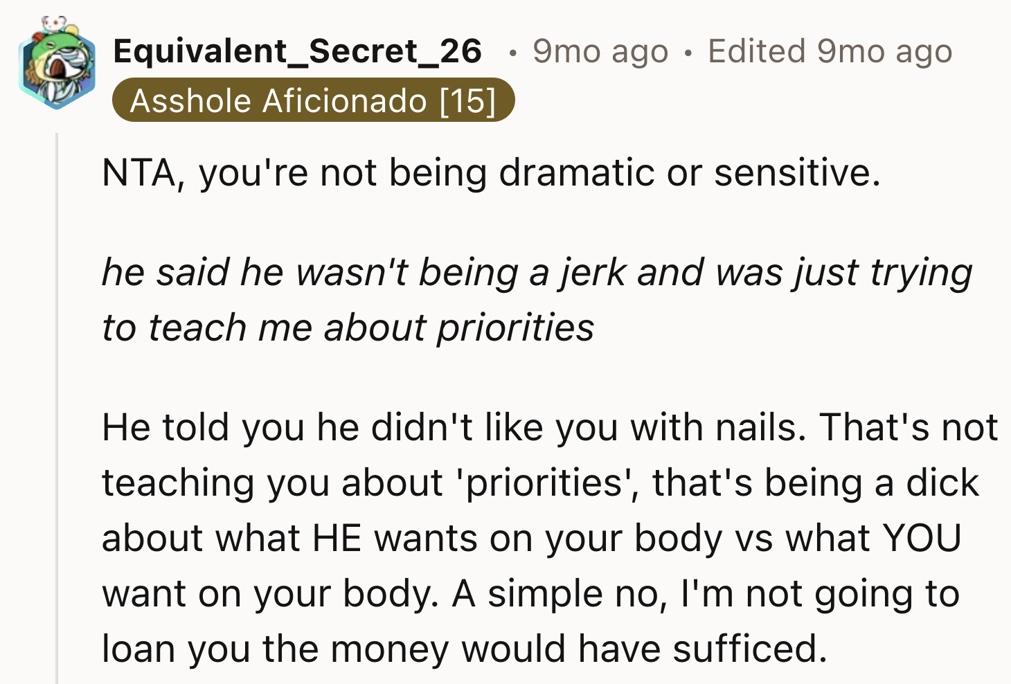 He Didn't Like Her With Nails