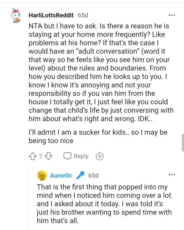 The OP was told that it's the little guy wanting to spend time with him