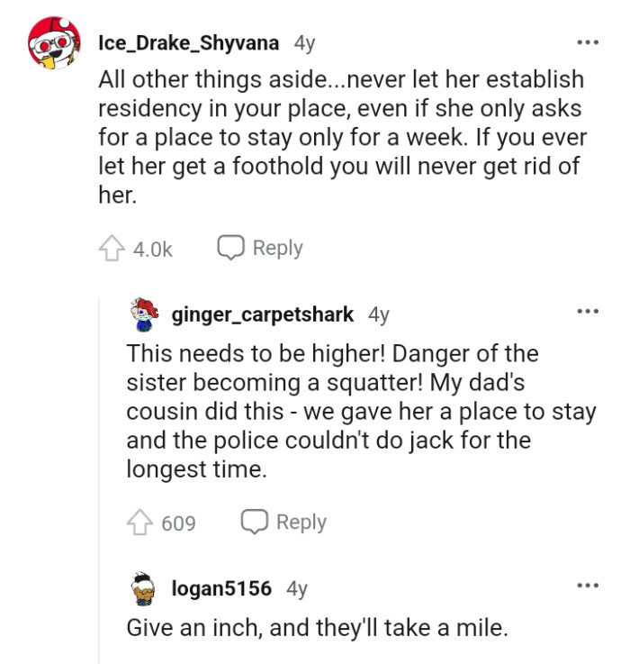 The OP will never get rid of her