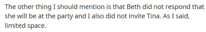 Cousin Beth and her girlfriend Tina showed up at the housewarming party with Tina's service dog, despite not RSVPing or being invited, causing discomfort for OP due to her aversion to dogs and limited space.