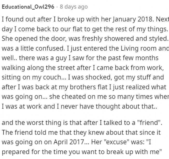 #16 I am in total shock with her excuse.