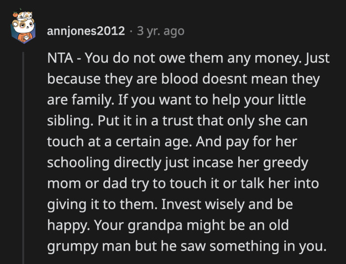 There are ways for OP to help her little sister out and keep the funds protected if she really wants to assist with her education in the future