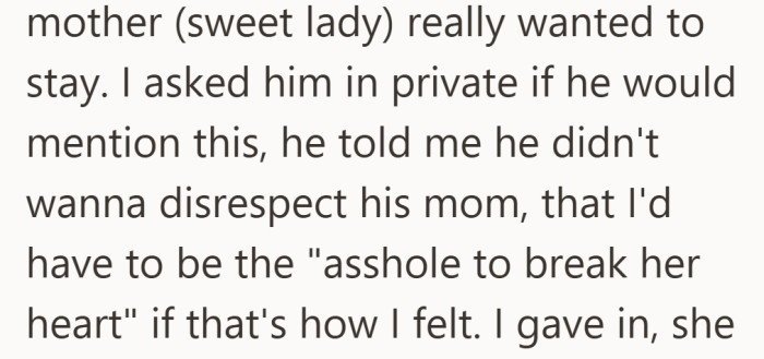 Instead of backing her up, he made her the one who had to take the blame.