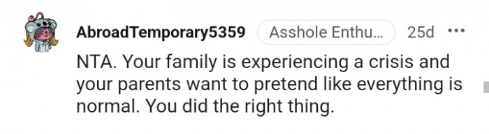 You did the right thing