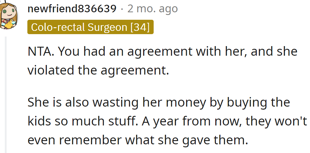 A Redditor agreed the MIL violated their agreement