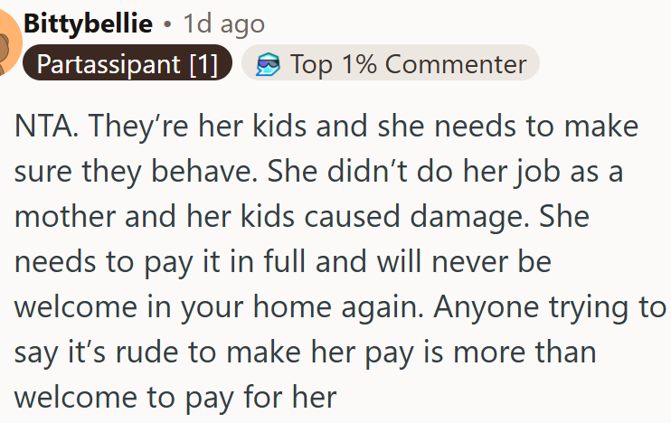 She has to pay the full amount.