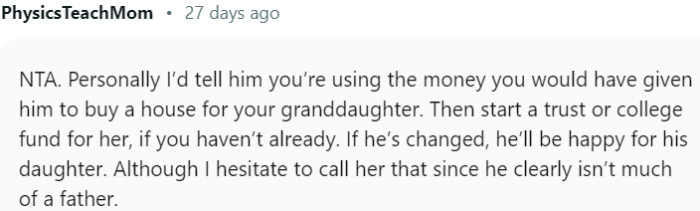 He clearly isn’t much of a father.