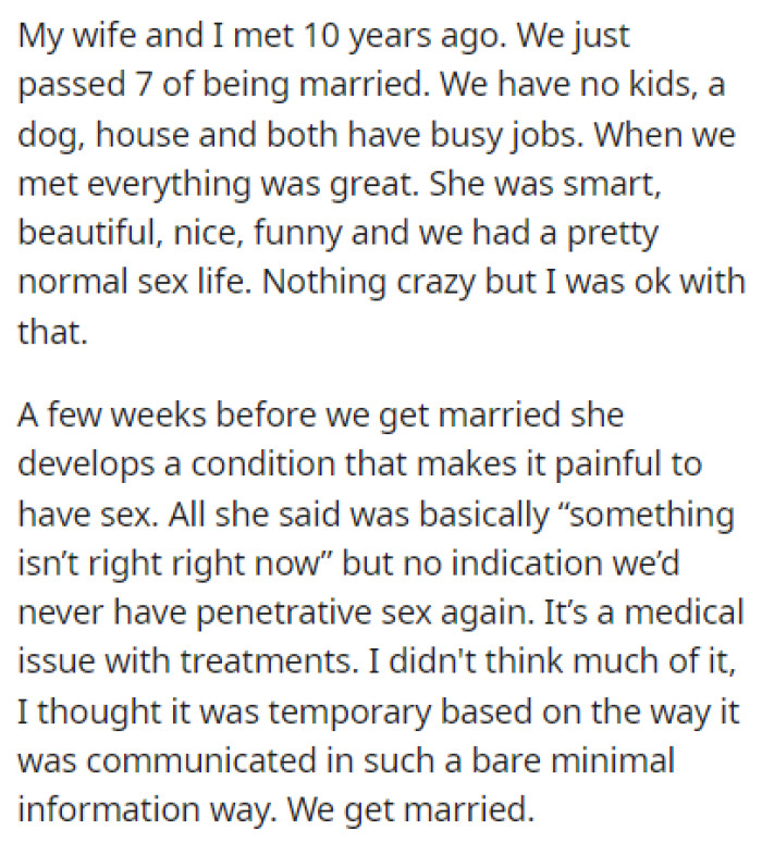 OP and his wife have been married for 10 years