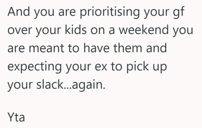Once “pick up your slack” enters the conversation, the focus shifts from schedules to resentment that has been building for a while.