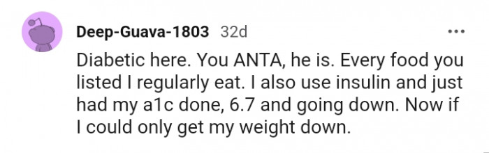 From a diabetic person