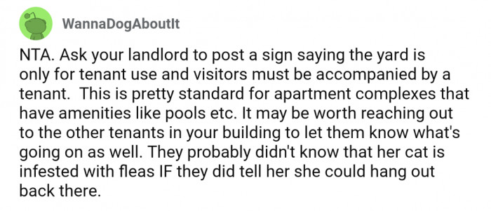 Some helpful advice on removing the responsibility from her shoulders