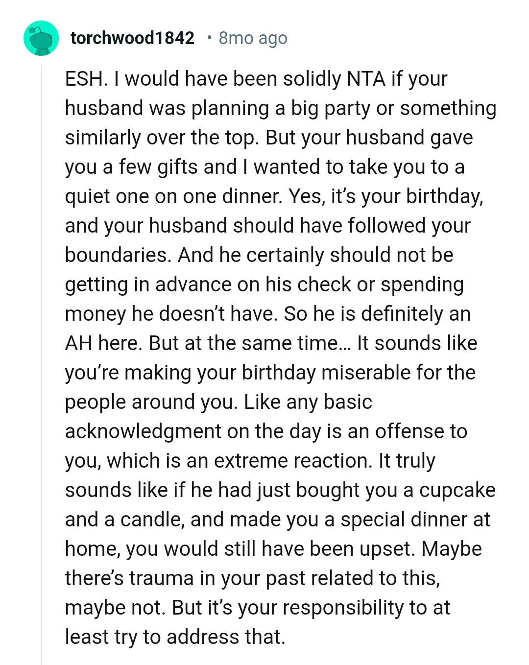 OP's husband should have maintained boundaries