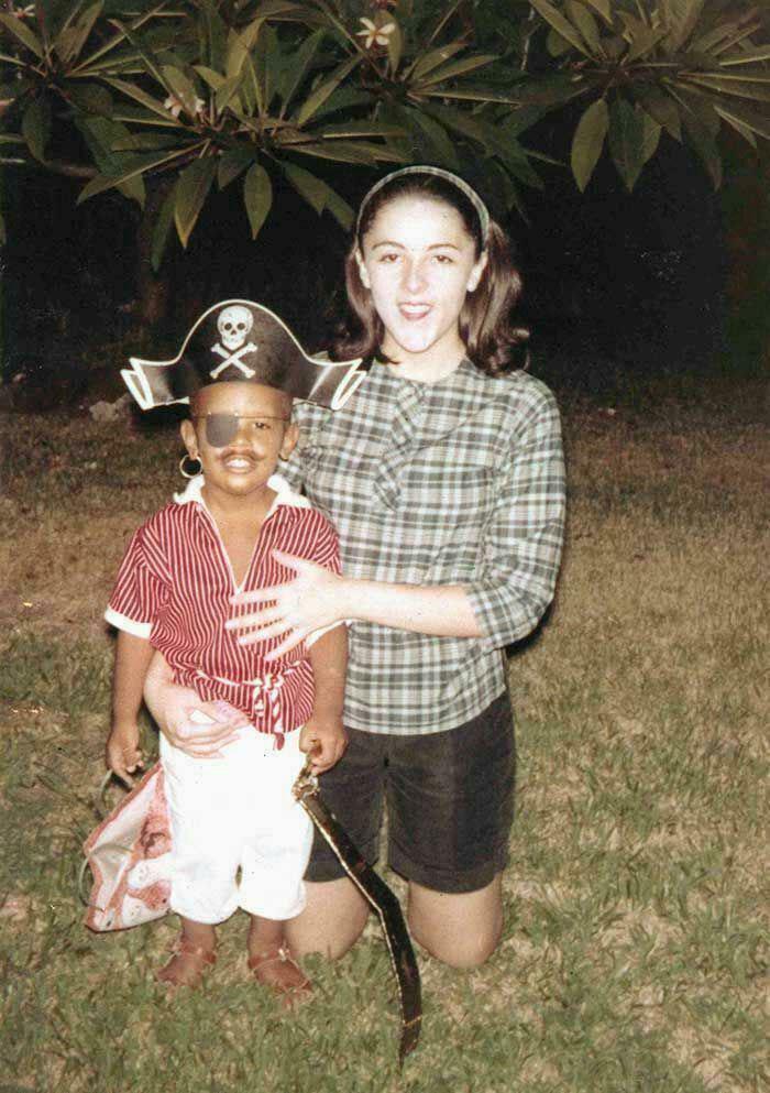 Barack Obama Dressed As A Pirate With His Mother Stanley Ann, 1960s
