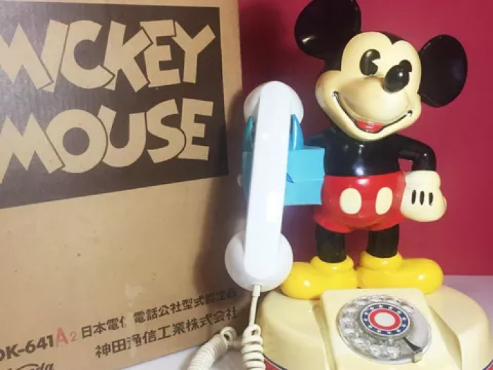 5. Phones had cords and were modeled after popular characters like Mickey Mouse.