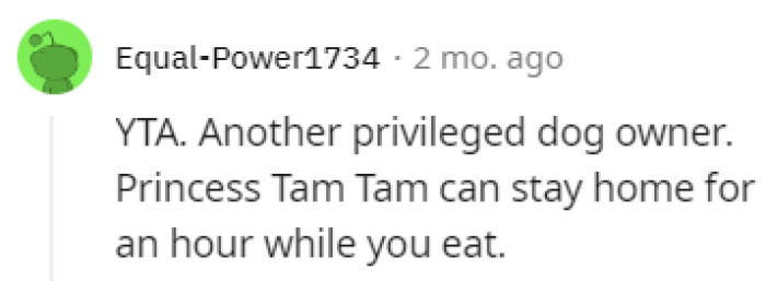 Privileged dog owner