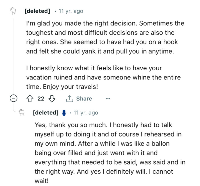 “She seemed to have had you on a hook and felt she could yank it and pull you in anytime.”