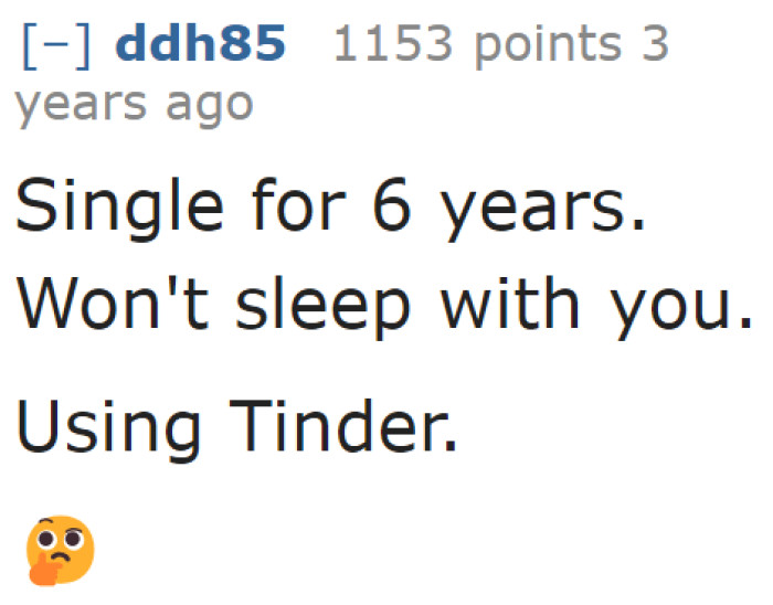 Is she even aware of what this dating app is for?