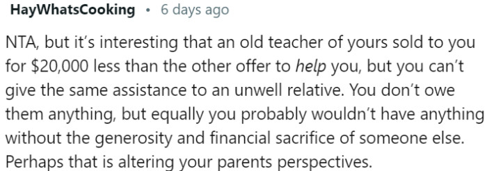 Generosity given, but not returned