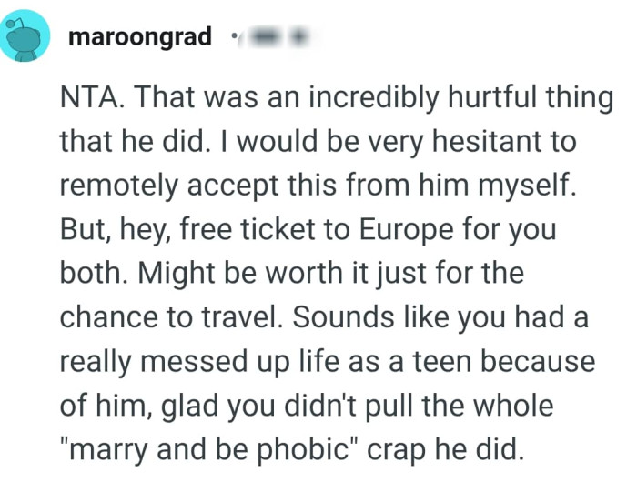 What OP's dad did is incredibly hurtful