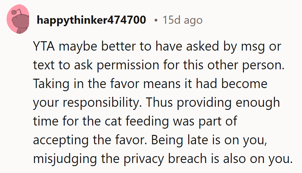 Next time, text before the treat!