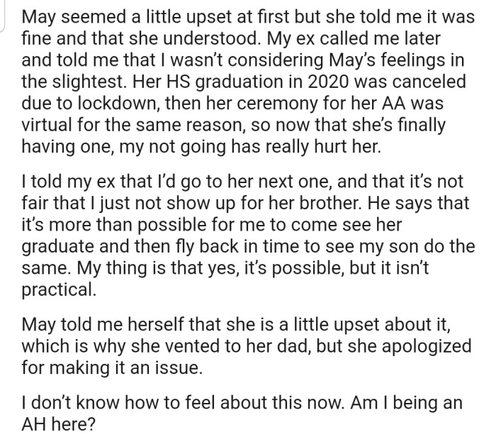 This decision has clearly upset OP's daughter. In addition, OP's ex-husband feels that she isn't considering their daughter's feelings, as it's possible to attend both ceremonies if she really wants to.