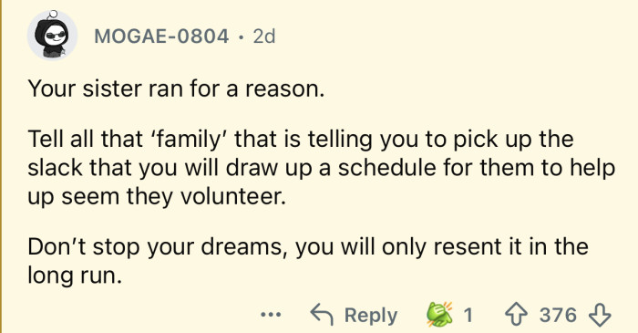 Don’t give up your dreams.