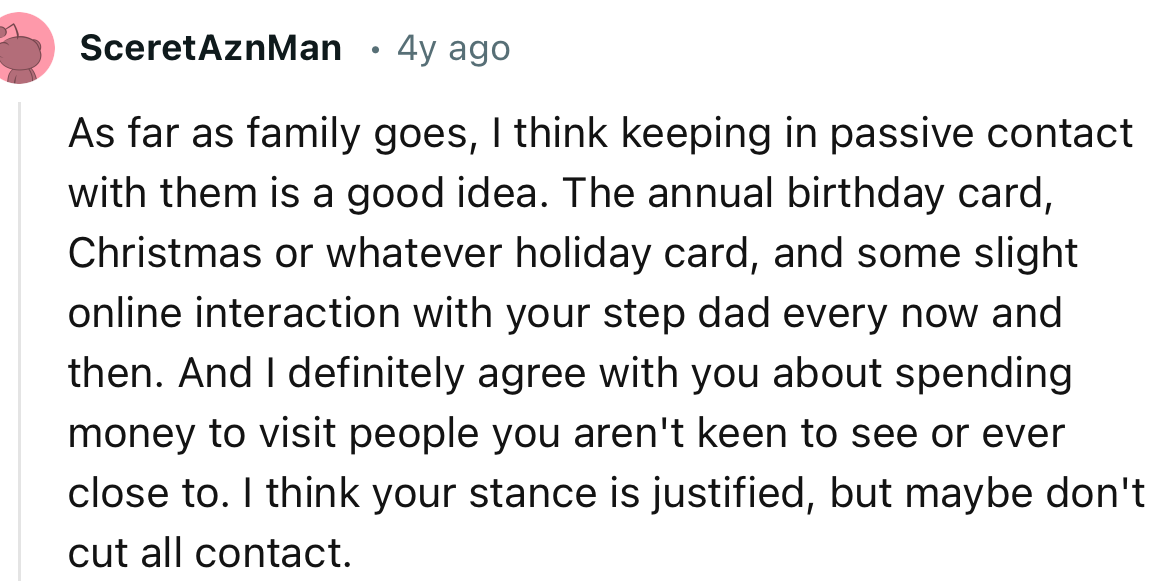 “I Think Your Stance Is Justified, but Maybe Don't Cut All Contact.”