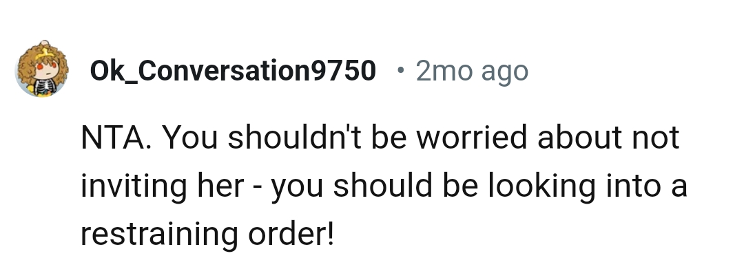 The OP should get a restraining order