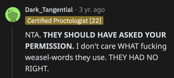 They were absolutely wrong here. This is not up for debate.