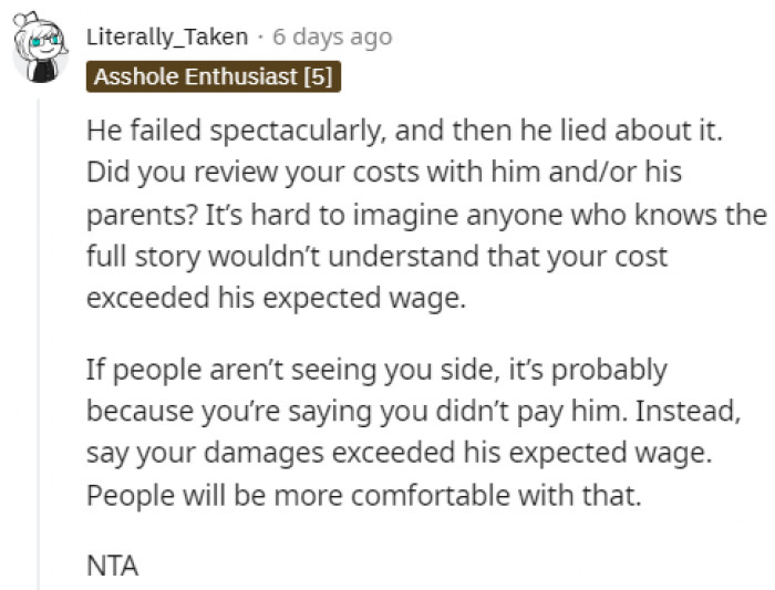 Failed, and then lied.