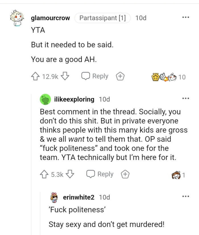 The OP might be the AH, but she said what needed to be said