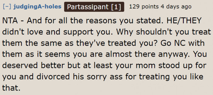 Her siblings don't love her. They only needed her for the money.