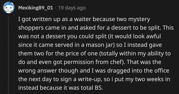 The only appropriate response for unearned punishment