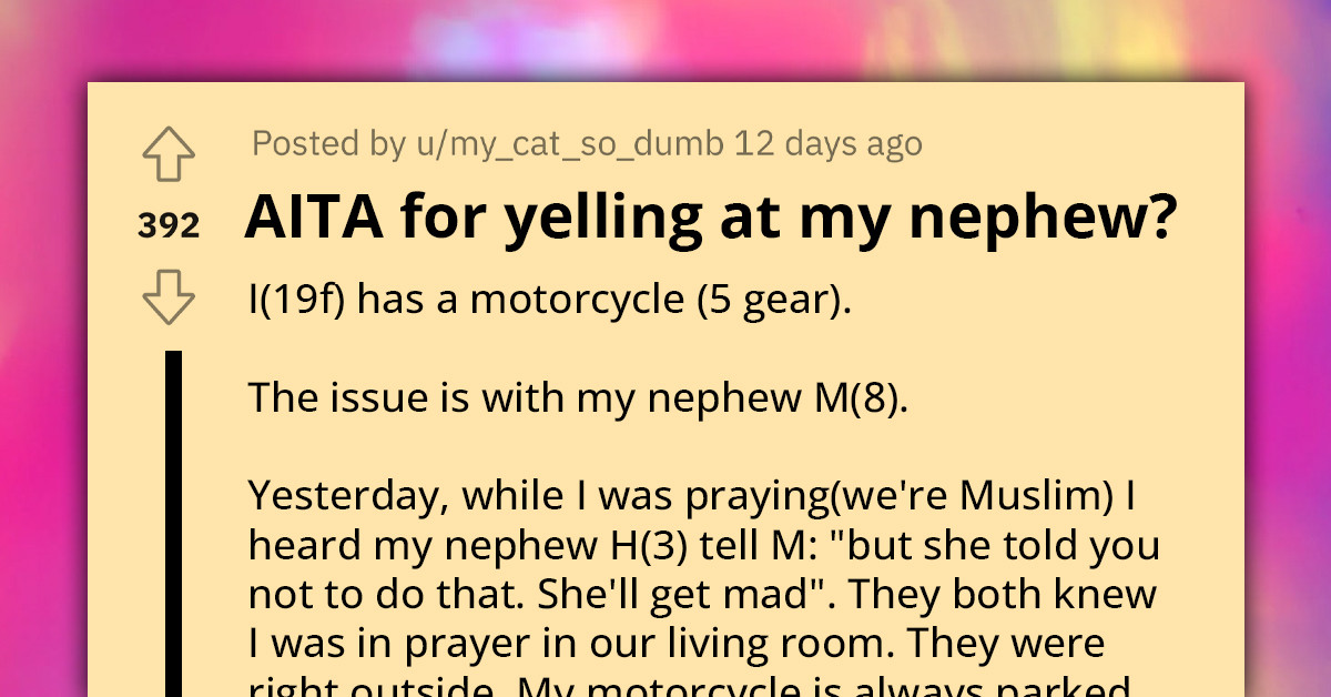 Redditor In Hot Water After Yelling At 8-Year-Old Nephew For Tampering With Her Motorcycle