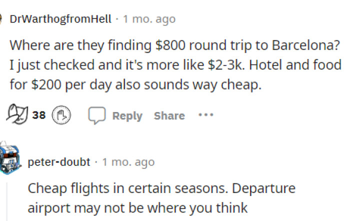 This is also true that it may depend on where you're flying from, but basically, the point from the post still stands.