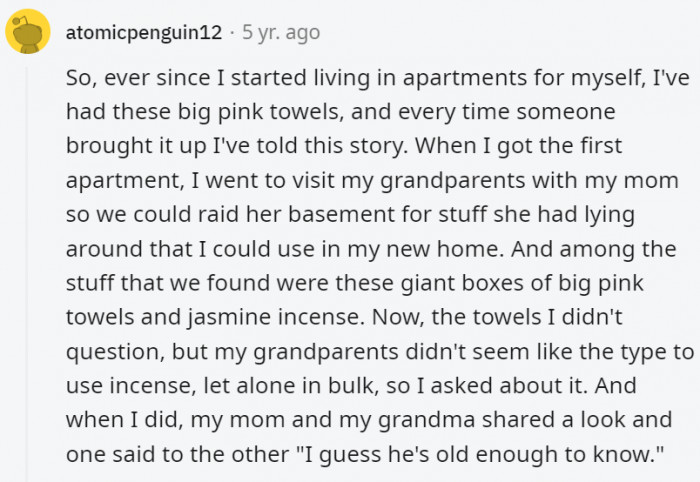 8. This is quite the amazing backstory for a bunch of pink towels